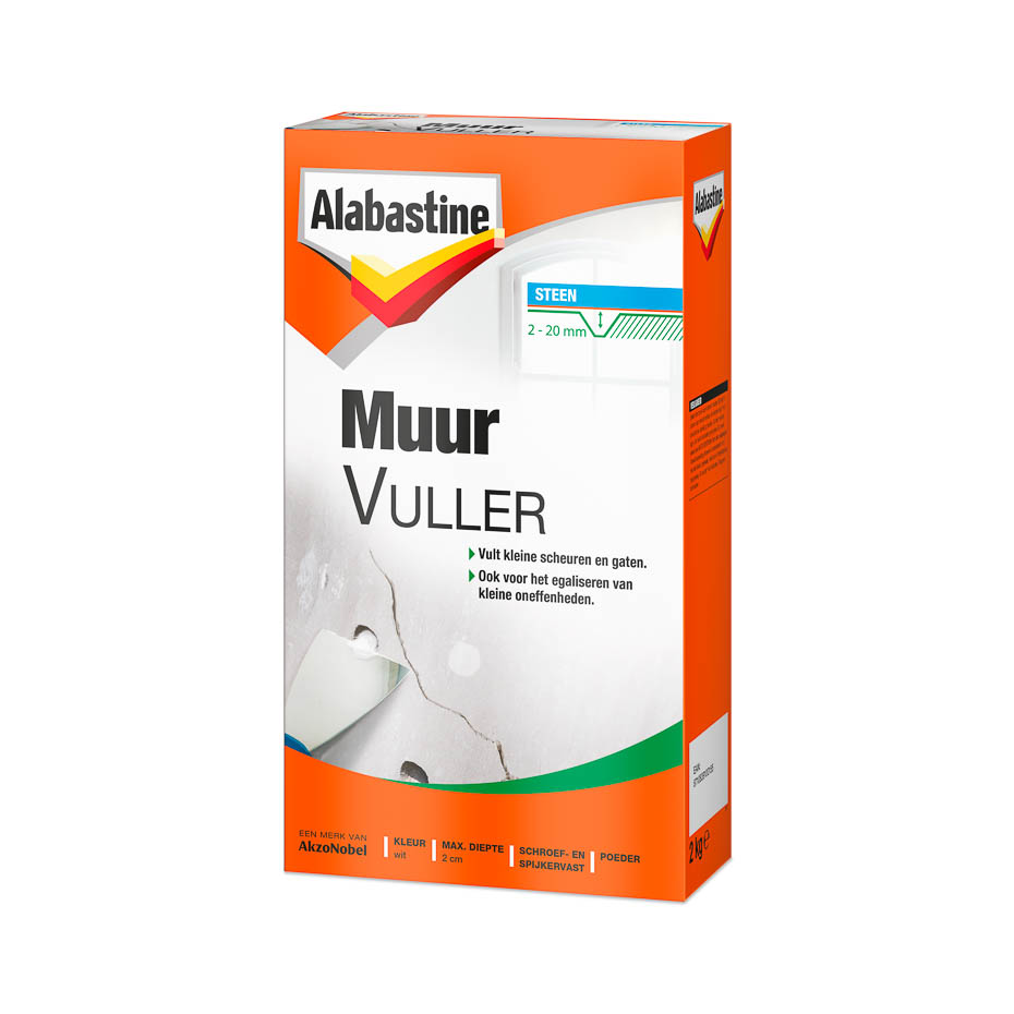 Gaten in je muur opvullen met Alabastine Muurvuller