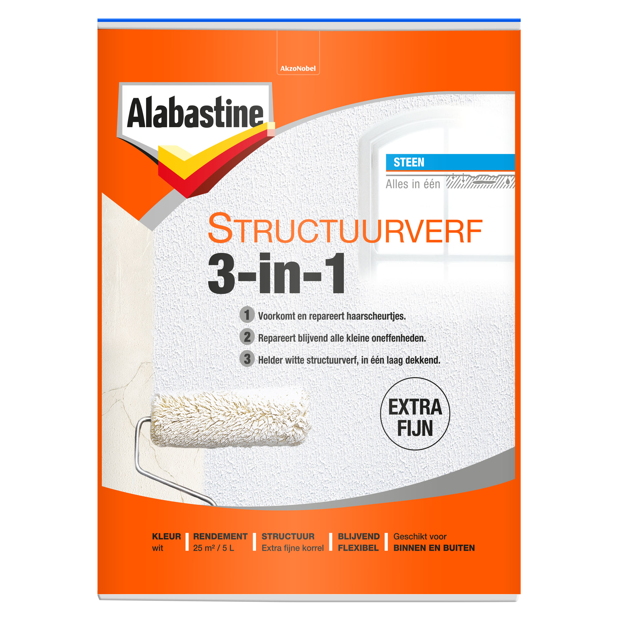 Overtollig klem Isolator Structuurverf 3-in-1 Extra Fijn - Alabastine